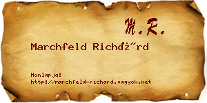 Marchfeld Richárd névjegykártya